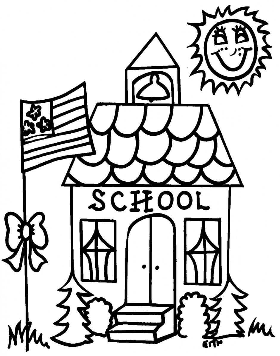 Dibujo de Escuela de Dibujo de Regreso a Clases para Colorear
