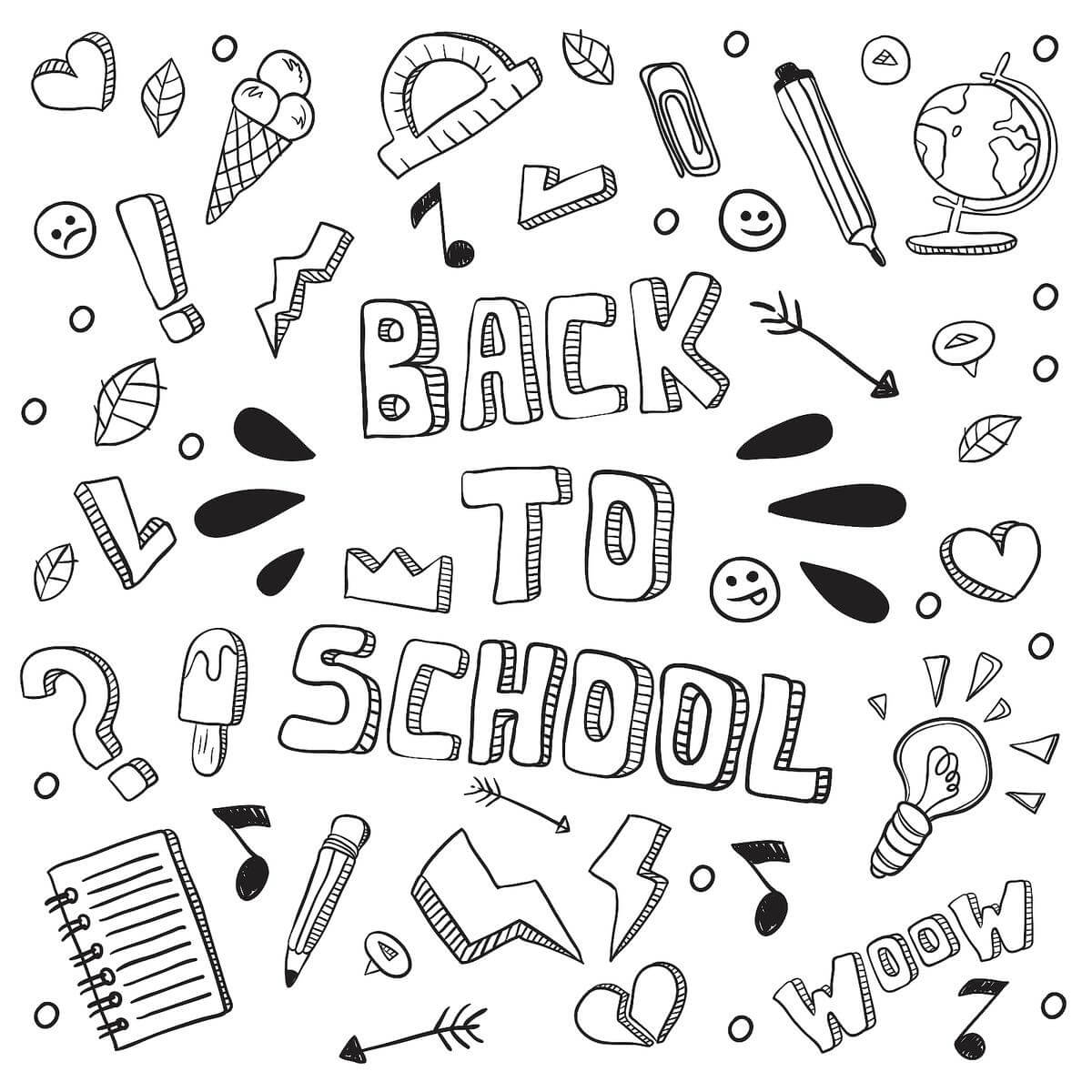 Dibujo de Gran Regreso a la Escuela para Colorear