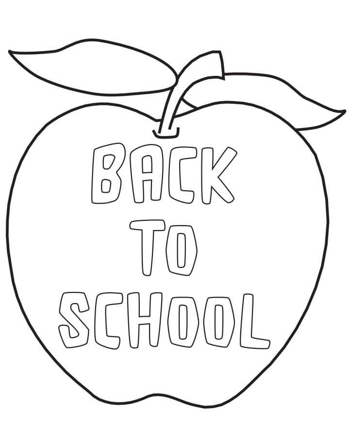 Dibujo de Manzana de Regreso a la Escuela para Colorear
