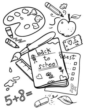 Dibujo de Regreso Normal a la Escuela para Colorear