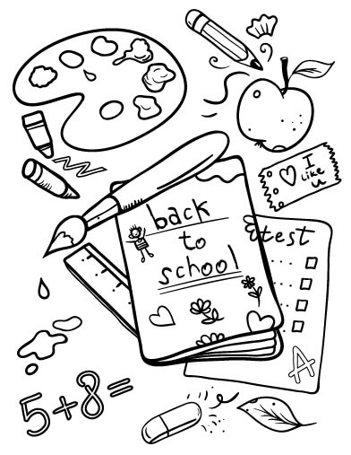 Dibujo de Regreso Normal a la Escuela para Colorear