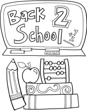 Dibujo de Regreso a la Escuela Bsico para Colorear