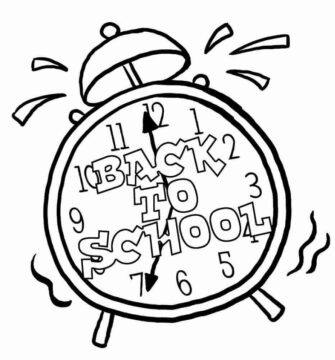 Dibujo de Reloj de Bienvenida de Regreso a la Escuela para Colorear