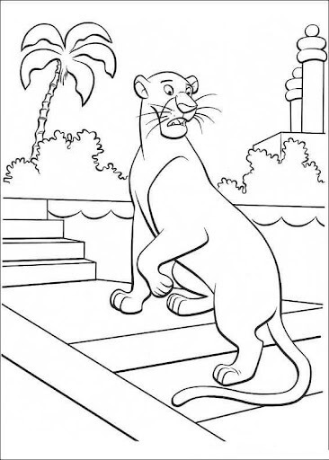 Dibujo de Bagheera la Pantera para Colorear