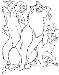 Dibujo de Bagheera y Dos Amigos para Colorear