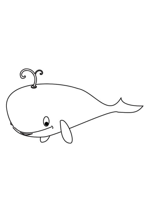 Dibujo de Ballena Dulce para Colorear