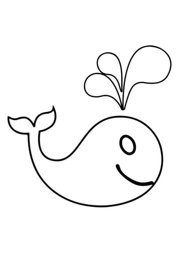 Dibujo de Ballena fácil para Colorear