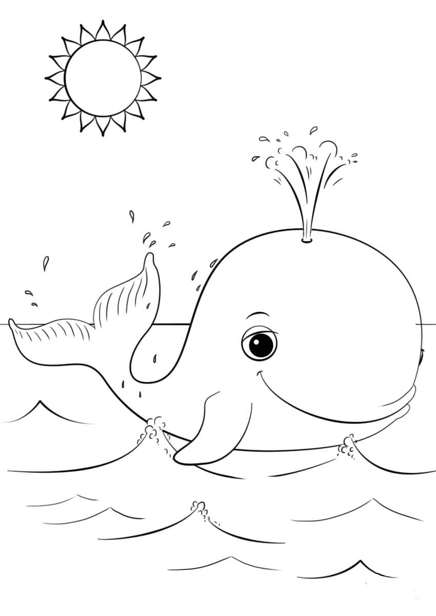Dibujo de Ballena Feliz para Colorear