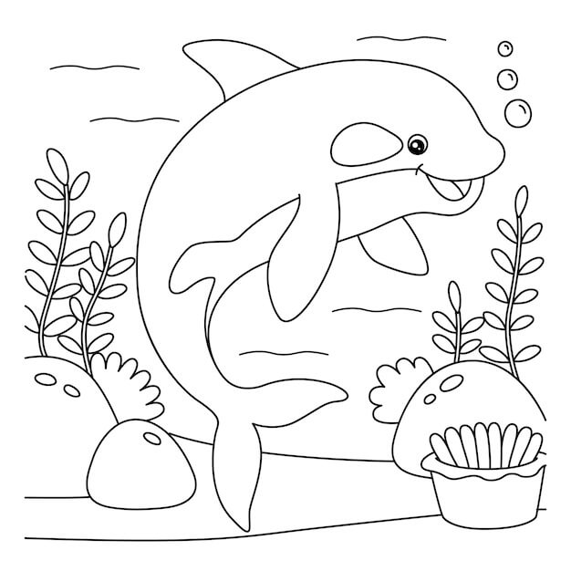 Dibujo de Ballena Impresionante para Colorear