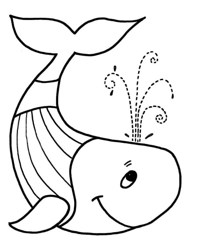 Dibujo de Ballena Imprimible para Colorear