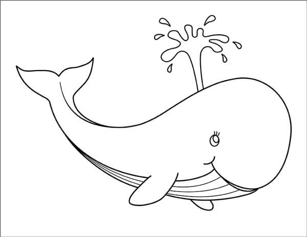 Dibujo de Ballena Sonriente para Colorear