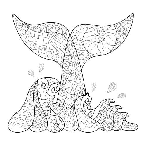 Dibujo de Ballena de fantasía para Colorear