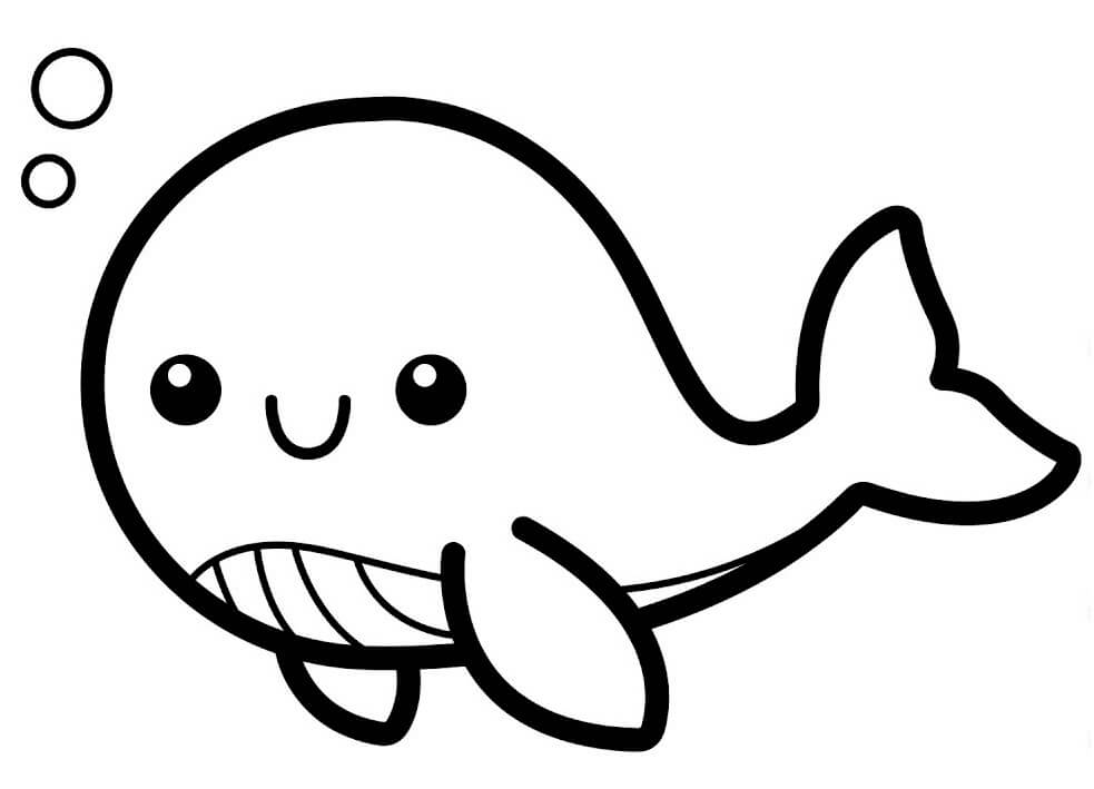 Dibujo de Bebé Ballena para Colorear