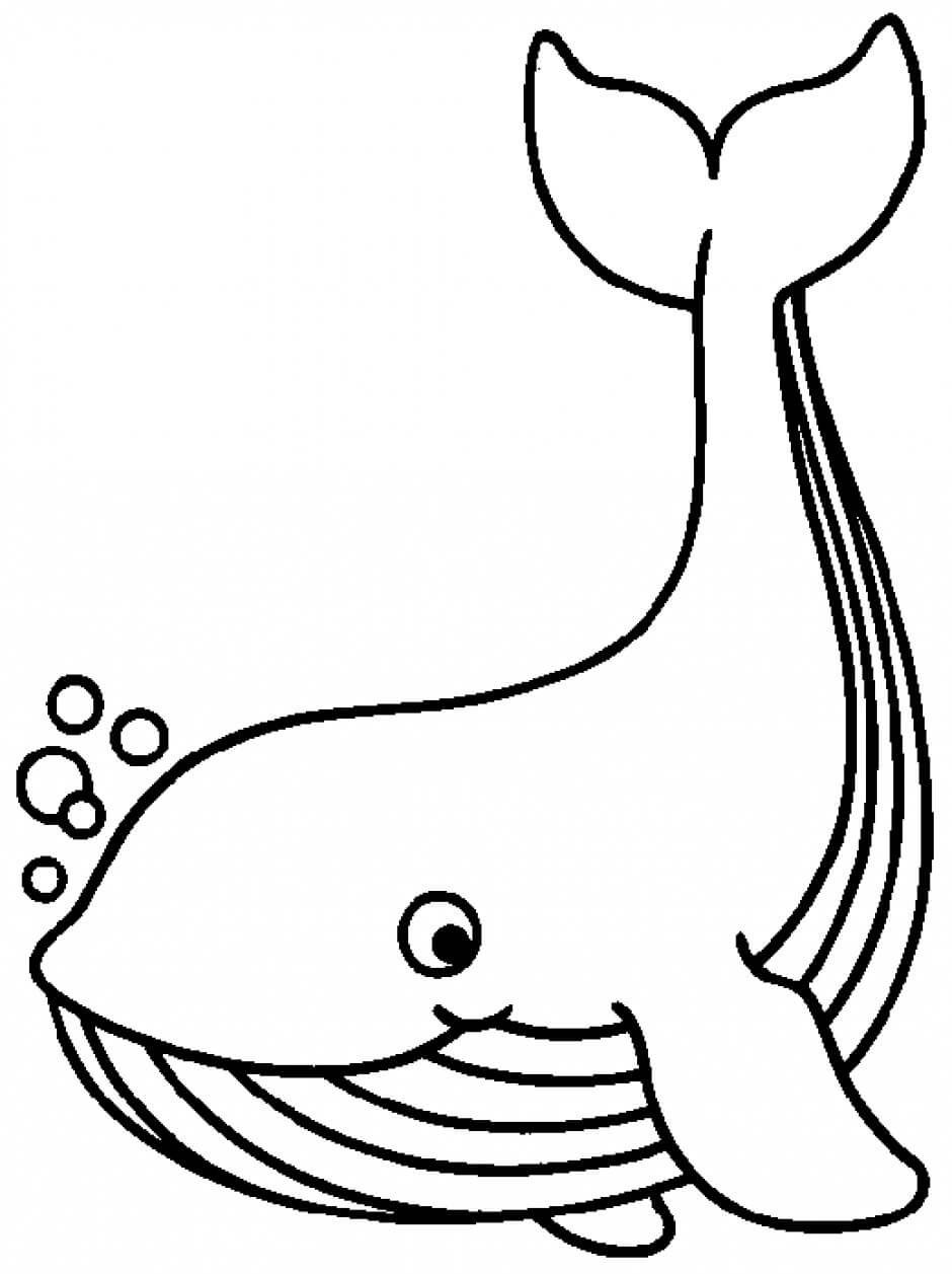 Dibujo de Básico Ballena para Colorear
