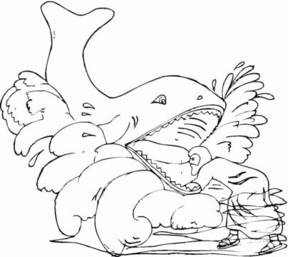 Dibujo de En la Boca de la Ballena para Colorear