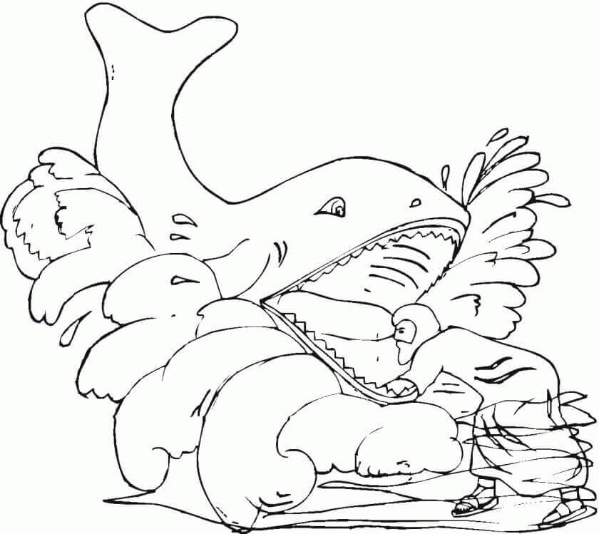 Dibujo de En la Boca de la Ballena para Colorear