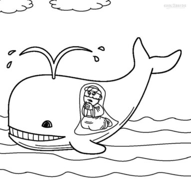 Dibujo de Jonás en el Vientre de una Ballena para Colorear