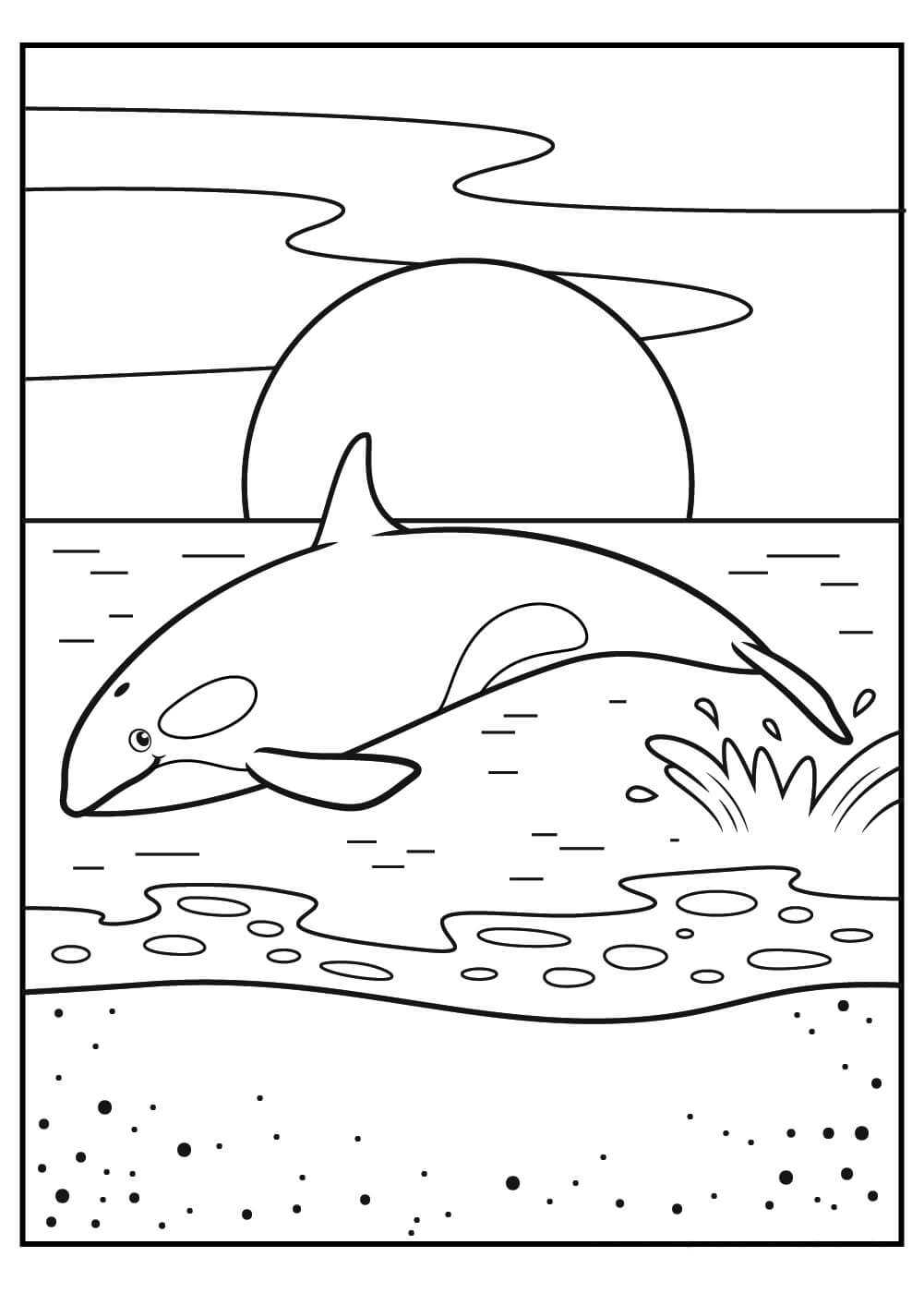 Dibujo de Salto de Ballena Asesina para Colorear
