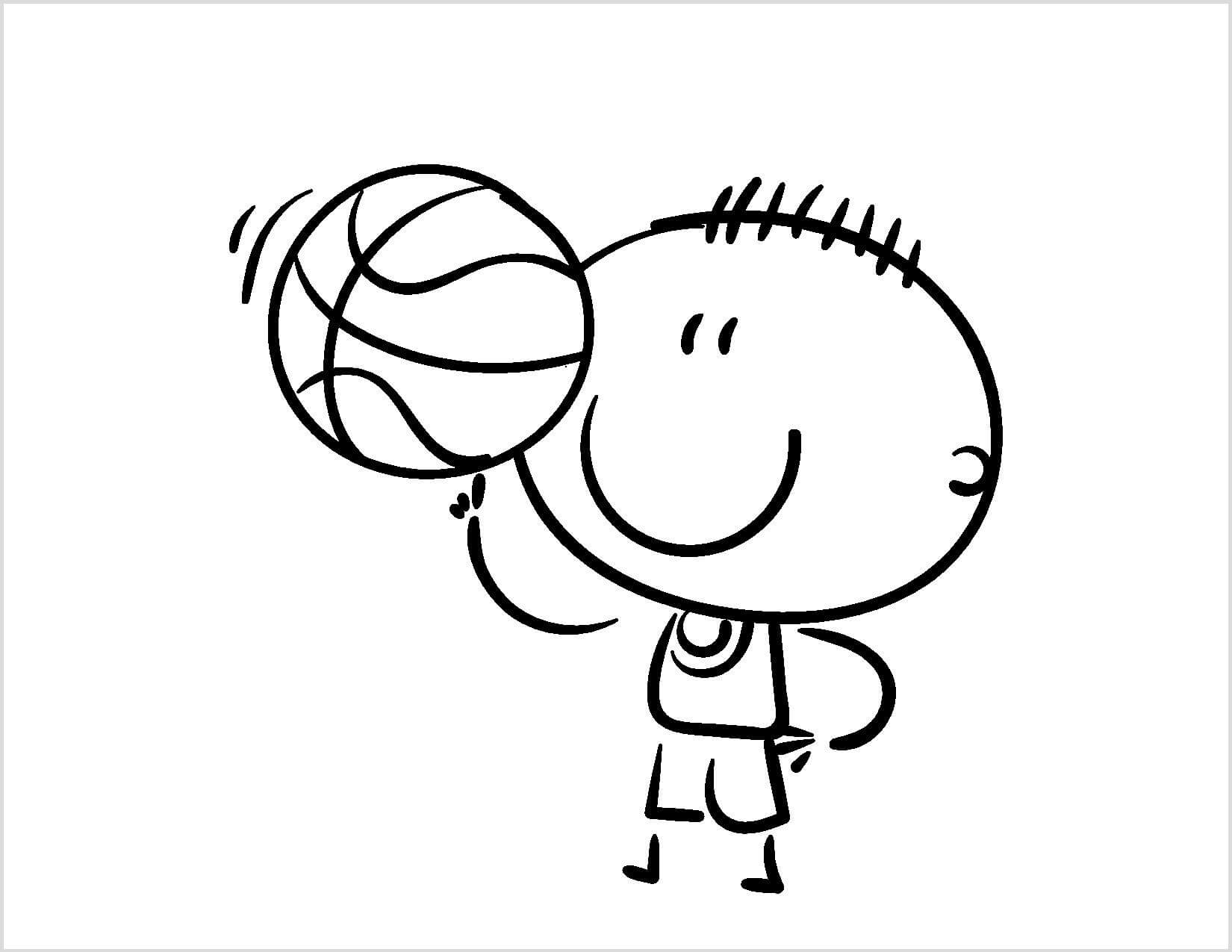 Dibujo de Baloncesto Rotatorio para Colorear