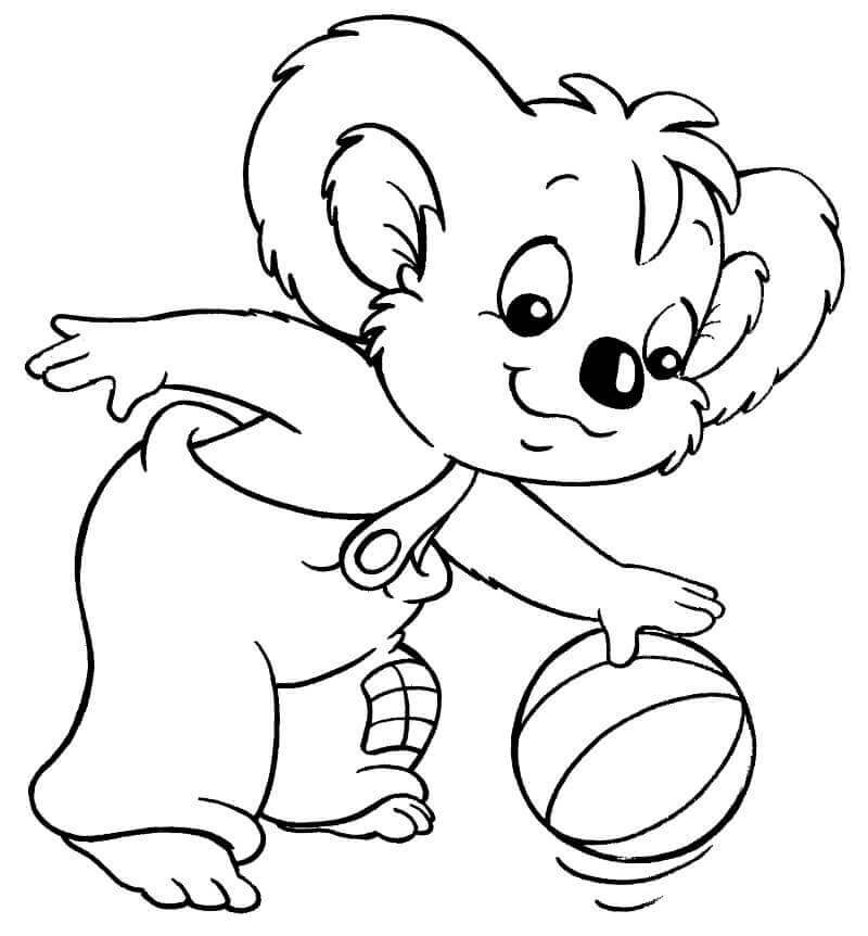 Dibujo de Blinky Bill Jugando Baloncesto para Colorear