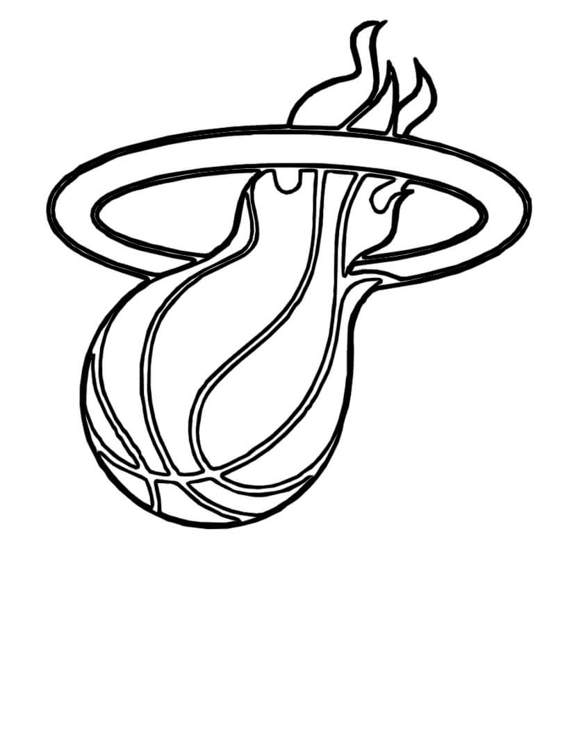 Dibujo de Calor de Miami de Baloncesto para Colorear