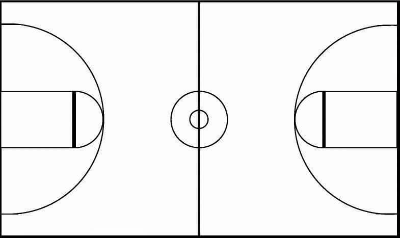 Dibujo de Cancha de Baloncesto para Colorear