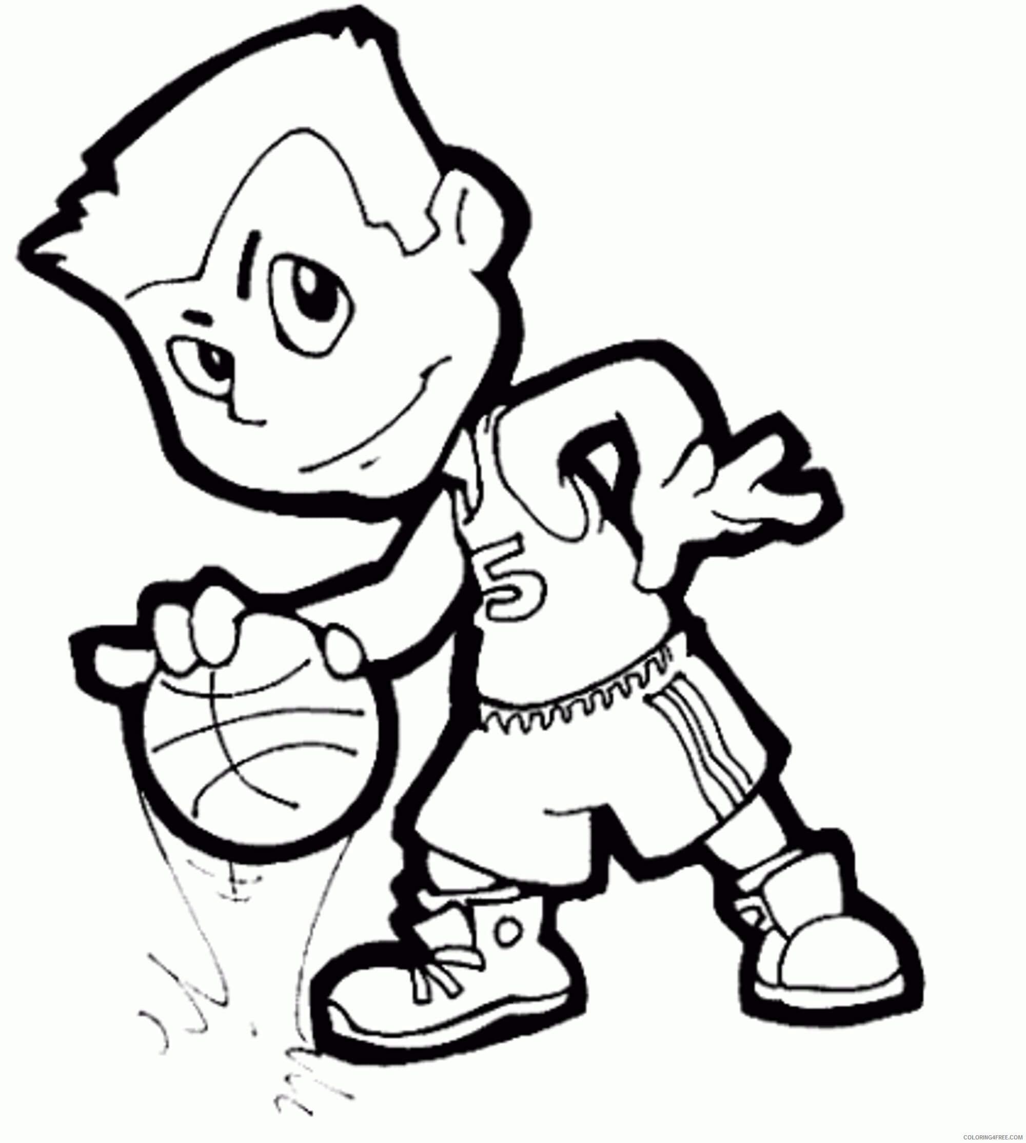 Dibujo de Animados de Baloncesto para Colorear