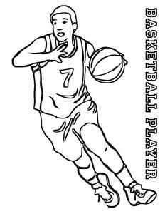 Dibujo de Jugador de Baloncesto Corriendo para Colorear