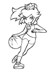 Dibujo de Niña Jugando Baloncesto para Colorear