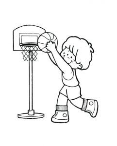 Dibujo de Niño Jugando Baloncesto 1 para Colorear