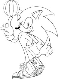 Dibujo de Sonic Jugando al Baloncesto para Colorear