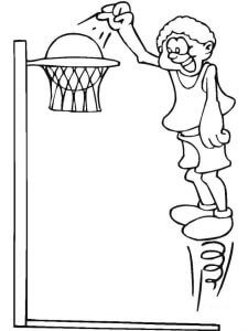 Dibujo de Volcada de Baloncesto para Colorear