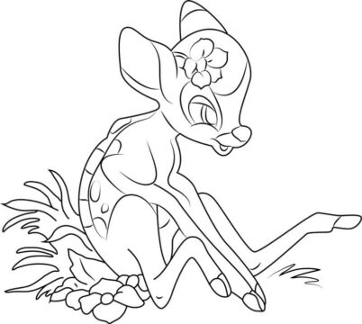 Dibujo de Feliz Bambi para Colorear