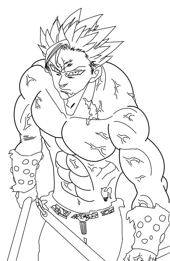 Dibujo de Ban Enfadado para Colorear