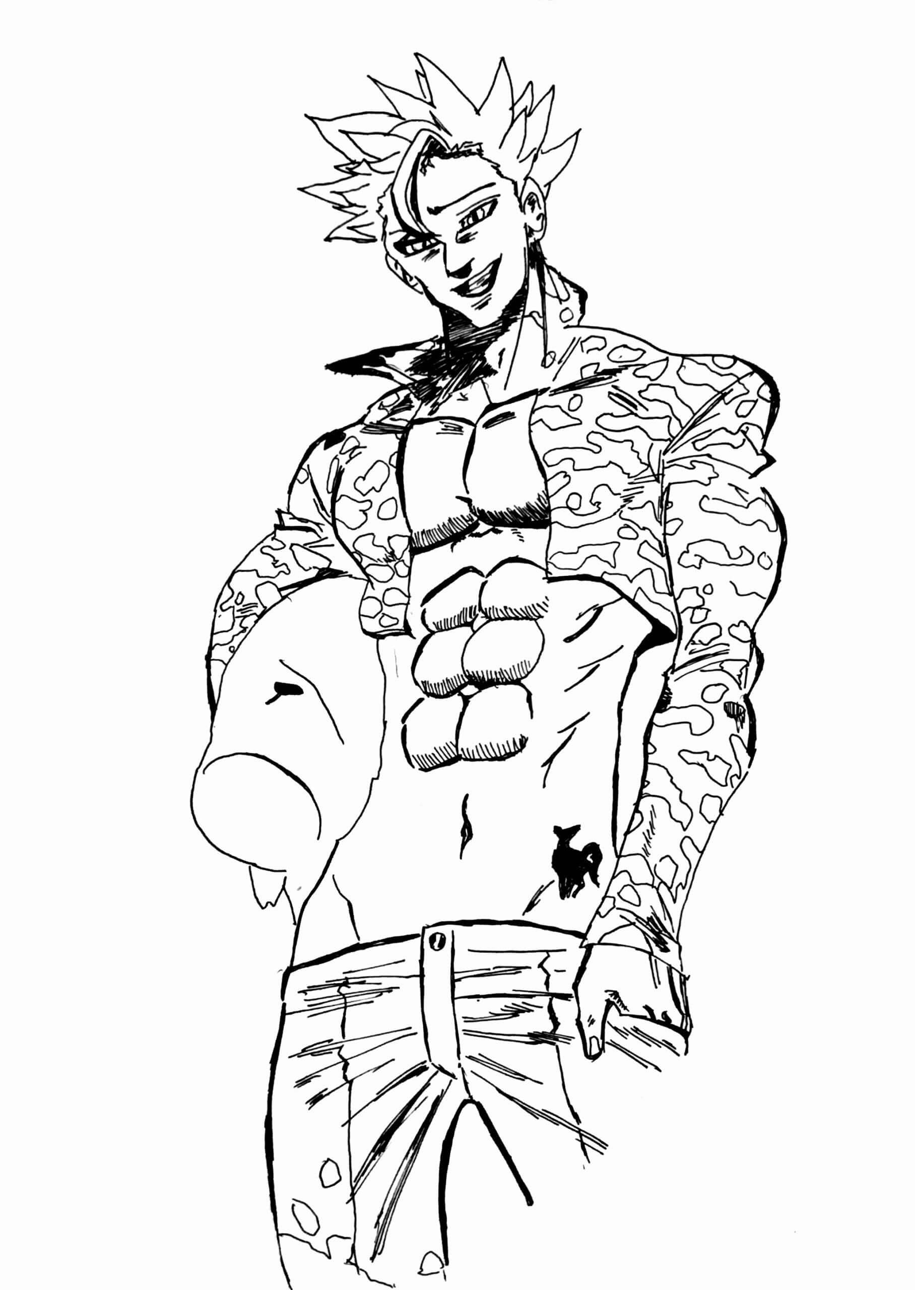 Dibujo de Ban Guapo para Colorear