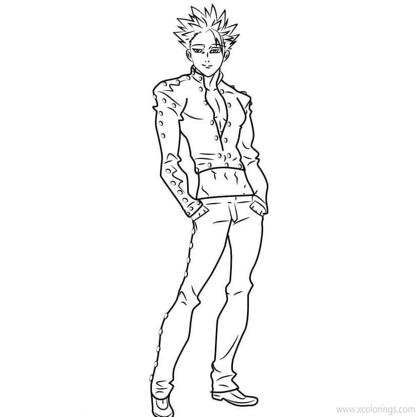 Dibujo de Ban Sonriente para Colorear