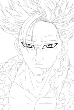 Dibujo de Cara Enojada Ban para Colorear