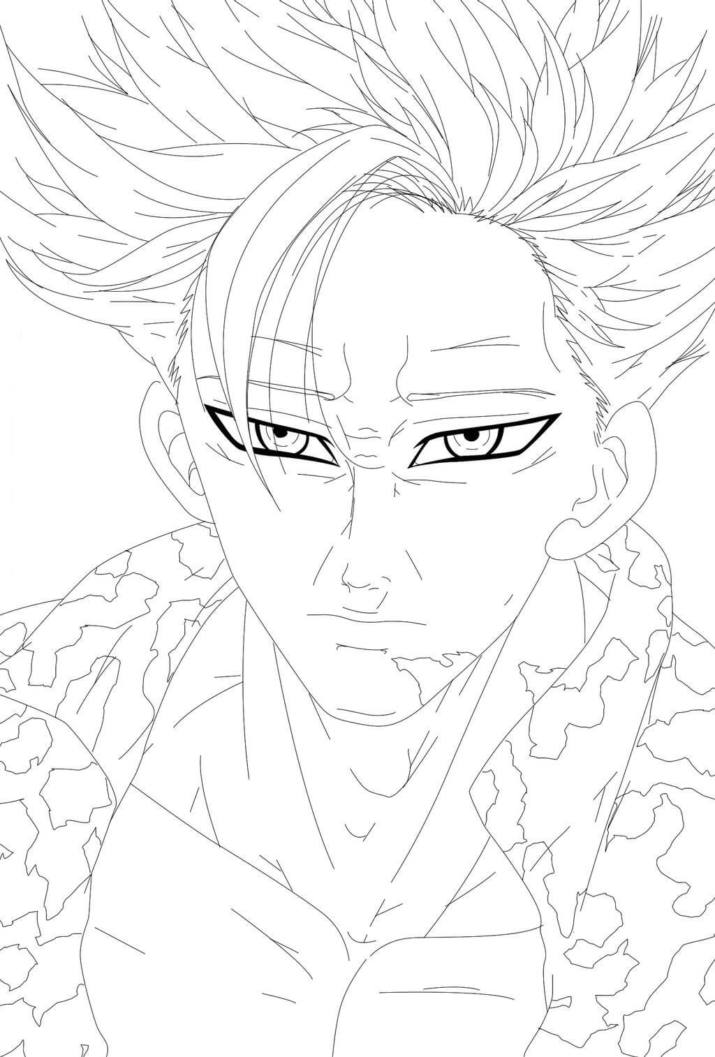 Dibujo de Cara Enojada Ban para Colorear