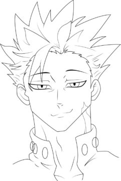 Dibujo de Sonrisa de Cara Ban para Colorear