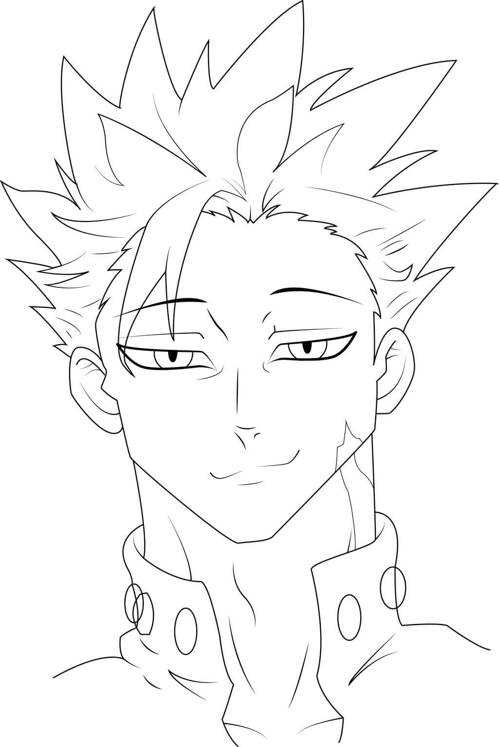 Dibujo de Sonrisa de Cara Ban para Colorear