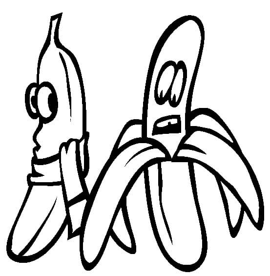 Dibujo de Dos Platanos para Colorear