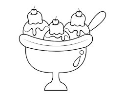 Dibujo de Helado de Platano para Colorear