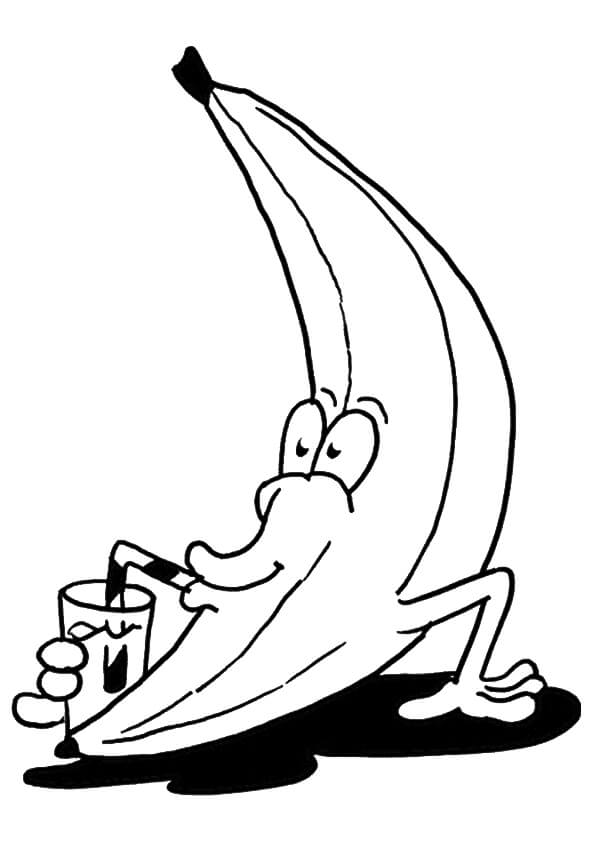 Dibujo de Los Platanos Beben Agua para Colorear