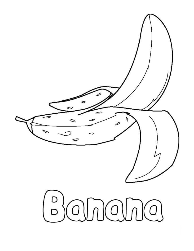 Dibujo de Platano Adorable para Colorear