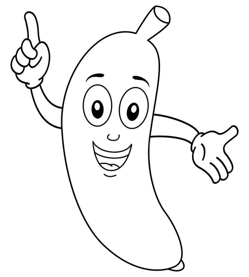 Dibujo de Platano Feliz para Colorear