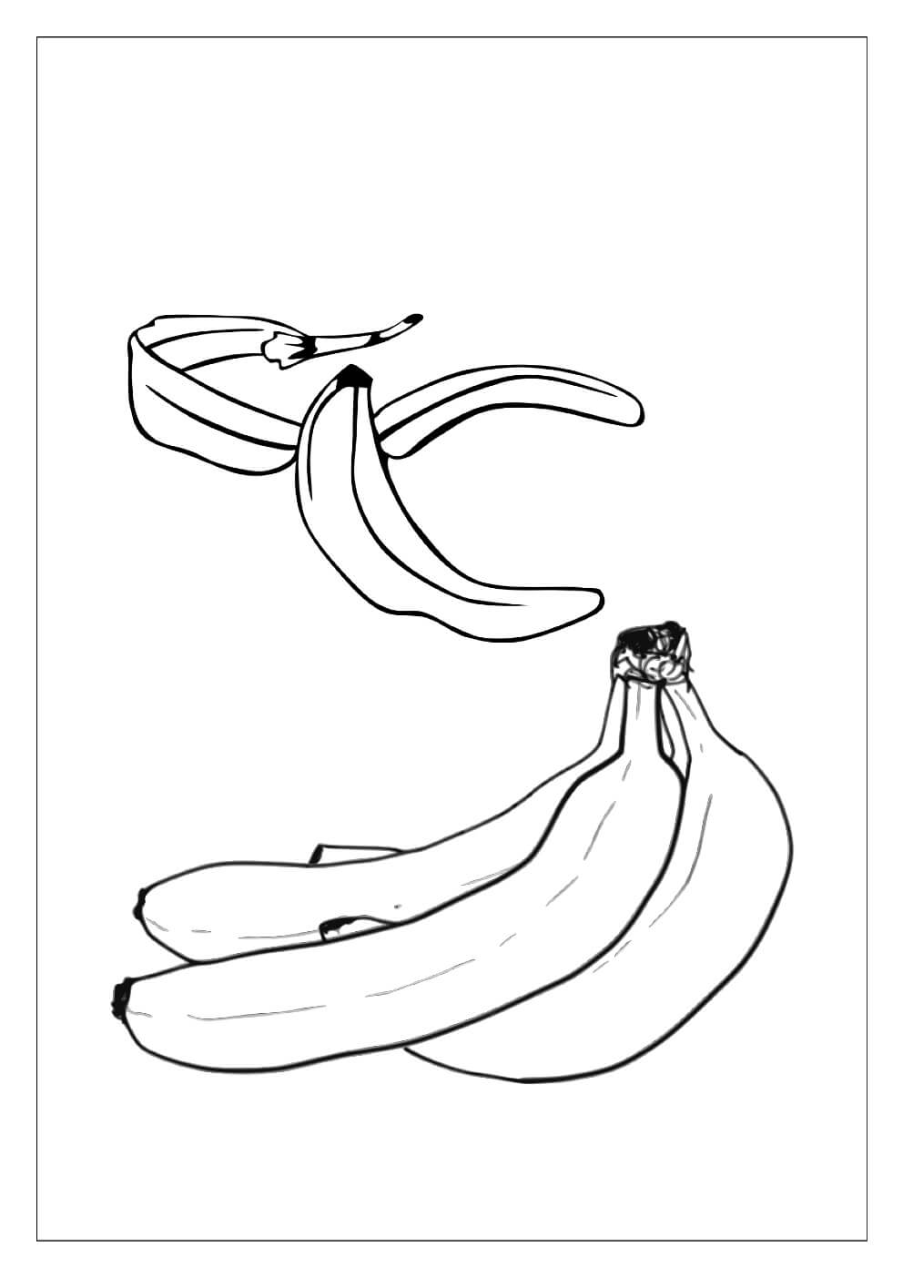 Dibujo de Platano Gratis para Colorear