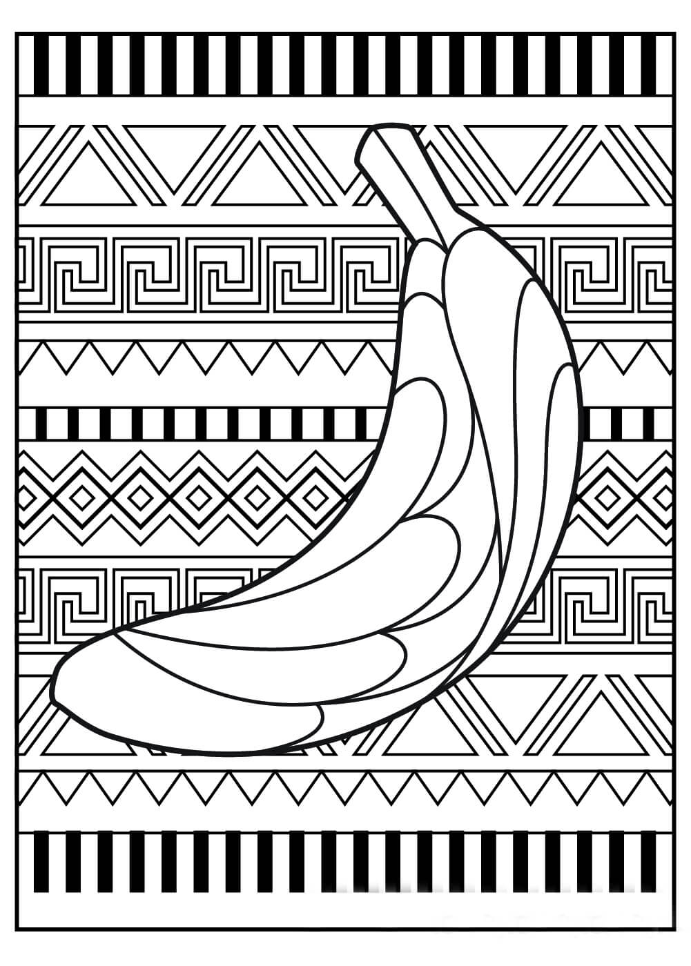 Dibujo de Platano Mandala para Colorear