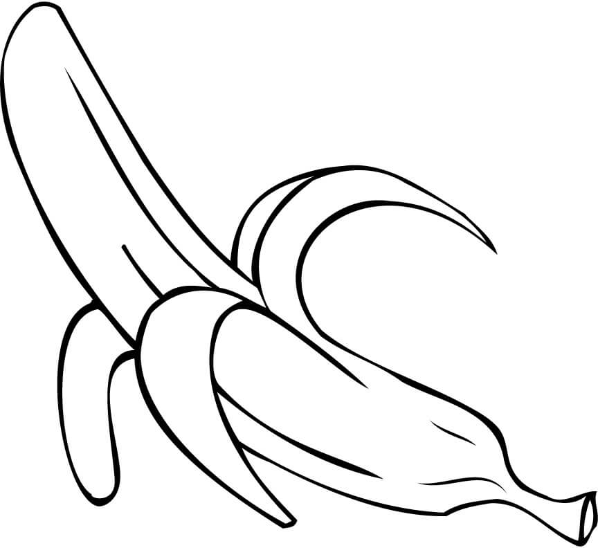 Dibujo de Un Platano Pelado para Colorear