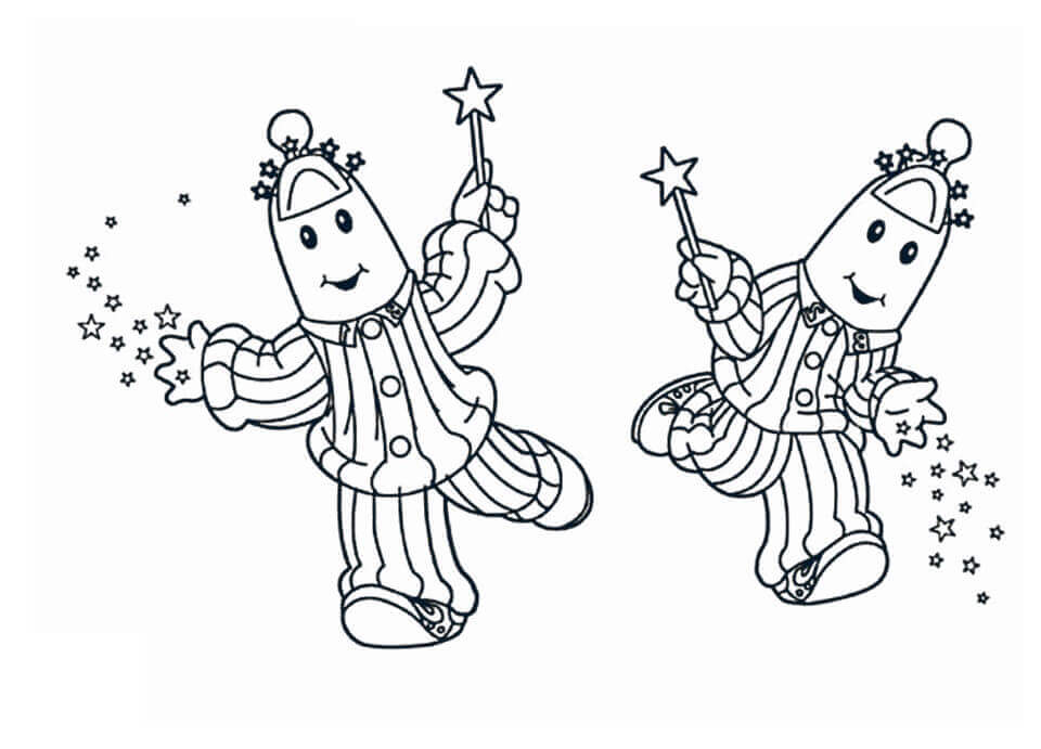 Dibujo de Platanos mágicos en Pijama para Colorear