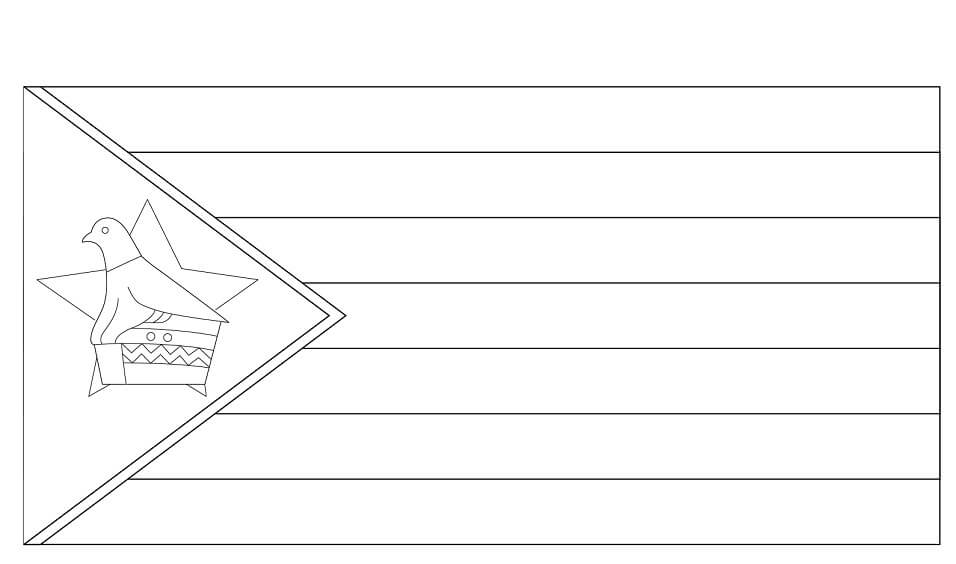 Dibujo de Flag Of Zimbabwe para Colorear